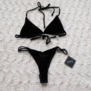 NWT ZAFUL Black Triangle Bikini Set